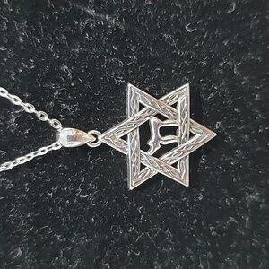 Star of david sterling terling silver necklace 925